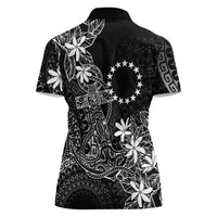 Black Kuki Airani Tapakau Women Polo Shirt Tribal Anchor Mix Tiare LT7 - Polynesian Pride