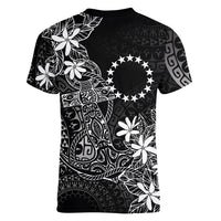 Black Kuki Airani Tapakau Women V-Neck T-Shirt Tribal Anchor Mix Tiare LT7 - Polynesian Pride