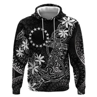 Black Kuki Airani Tapakau Zip Hoodie Tribal Anchor Mix Tiare LT7 Pullover Hoodie Black - Polynesian Pride