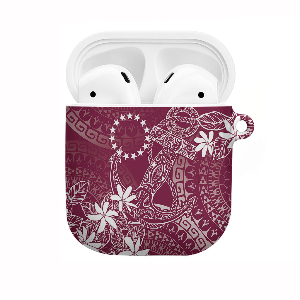 Maroon Kuki Airani Tapakau AirPods Case Tribal Anchor Mix Tiare