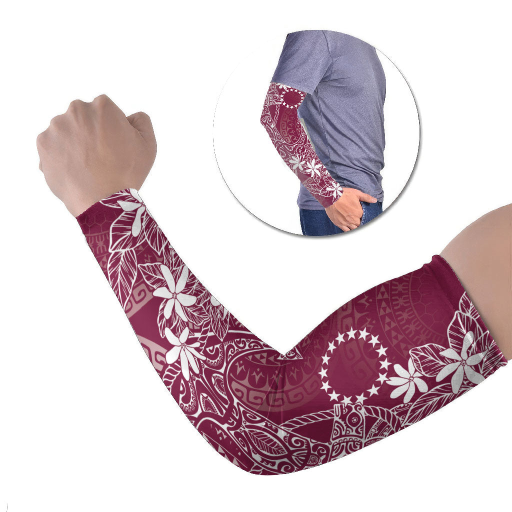 Maroon Kuki Airani Tapakau Arm Sleeves Tribal Anchor Mix Tiare