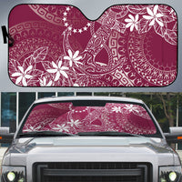 Maroon Kuki Airani Tapakau Auto Sun Shade Tribal Anchor Mix Tiare LT7 Maroon - Polynesian Pride