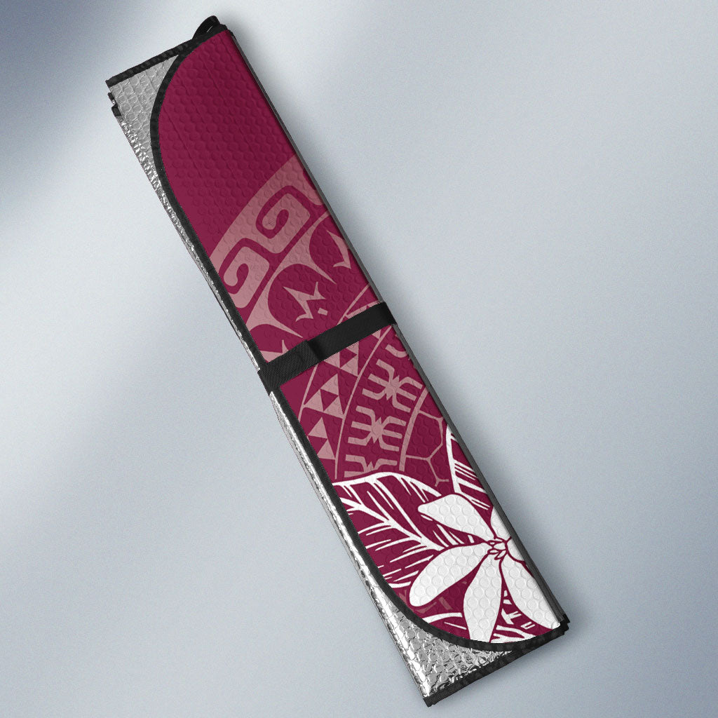Maroon Kuki Airani Tapakau Auto Sun Shade Tribal Anchor Mix Tiare LT7 - Polynesian Pride