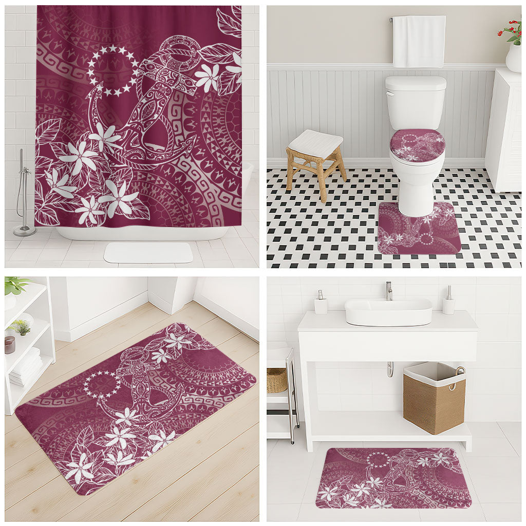 Maroon Kuki Airani Tapakau Bathroom Set Tribal Anchor Mix Tiare