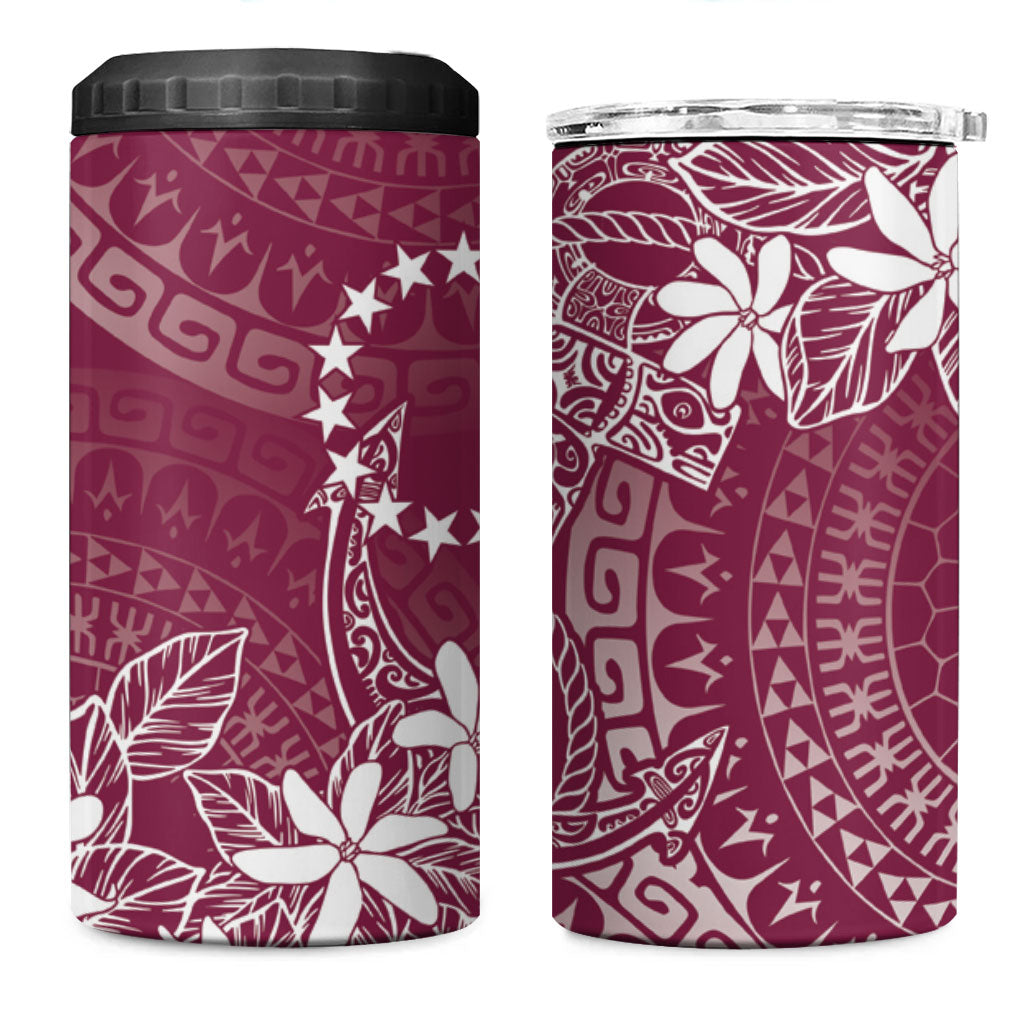 Maroon Kuki Airani Tapakau 4 in 1 Can Cooler Tumbler Tribal Anchor Mix Tiare LT7 One Size: 16 oz Maroon - Polynesian Pride
