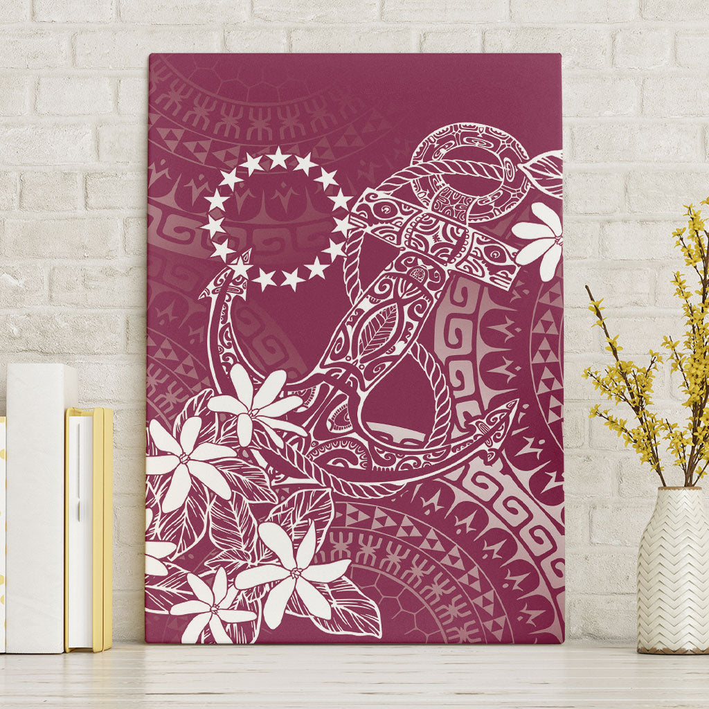Maroon Kuki Airani Tapakau Canvas Wall Art Tribal Anchor Mix Tiare