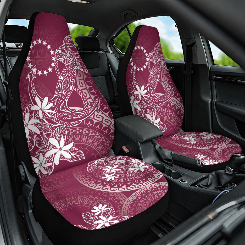 Maroon Kuki Airani Tapakau Car Seat Cover Tribal Anchor Mix Tiare LT7 One Size Maroon - Polynesian Pride