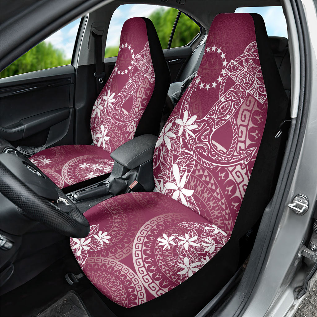 Maroon Kuki Airani Tapakau Car Seat Cover Tribal Anchor Mix Tiare LT7 - Polynesian Pride