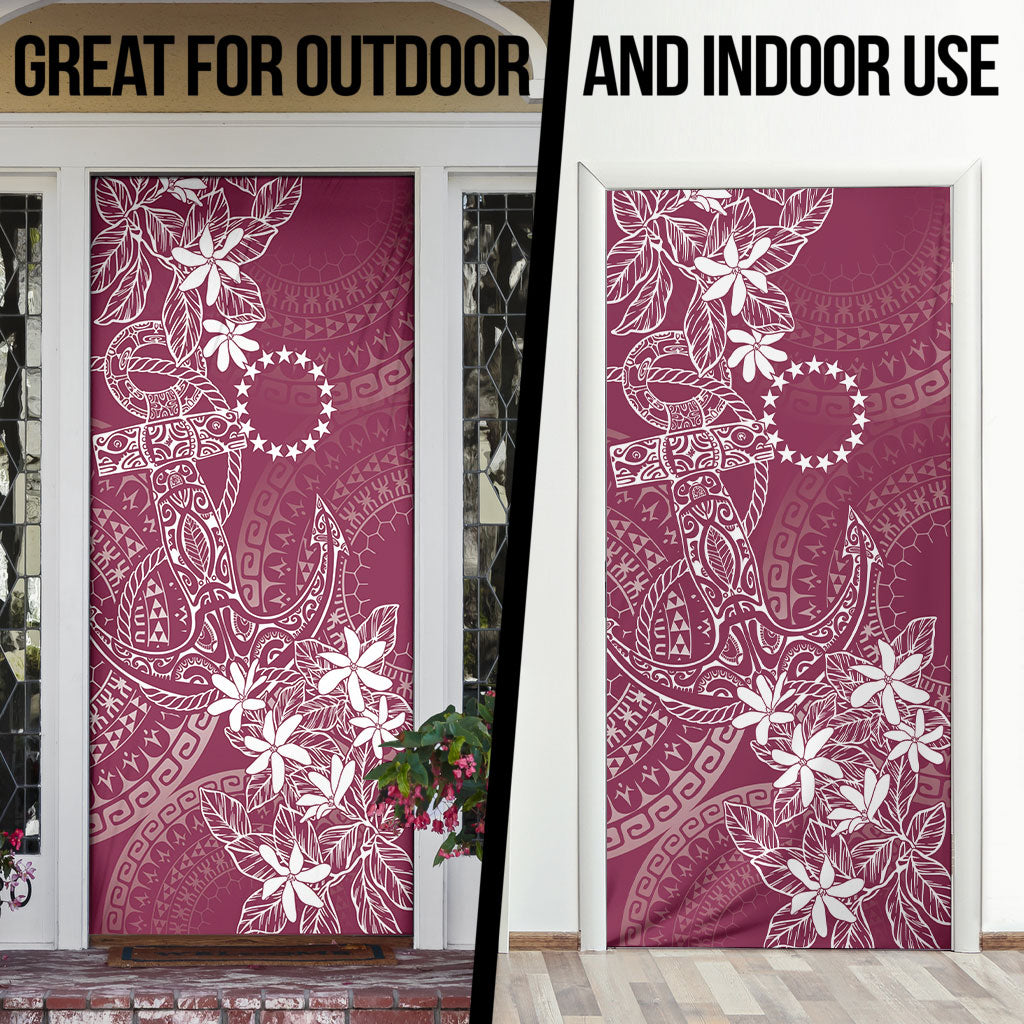 Maroon Kuki Airani Tapakau Door Cover Tribal Anchor Mix Tiare