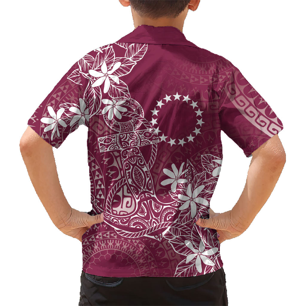 Maroon Kuki Airani Tapakau Family Matching Long Sleeve Bodycon Dress and Hawaiian Shirt Tribal Anchor Mix Tiare LT7 - Polynesian Pride