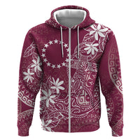 Maroon Kuki Airani Tapakau Hoodie Tribal Anchor Mix Tiare