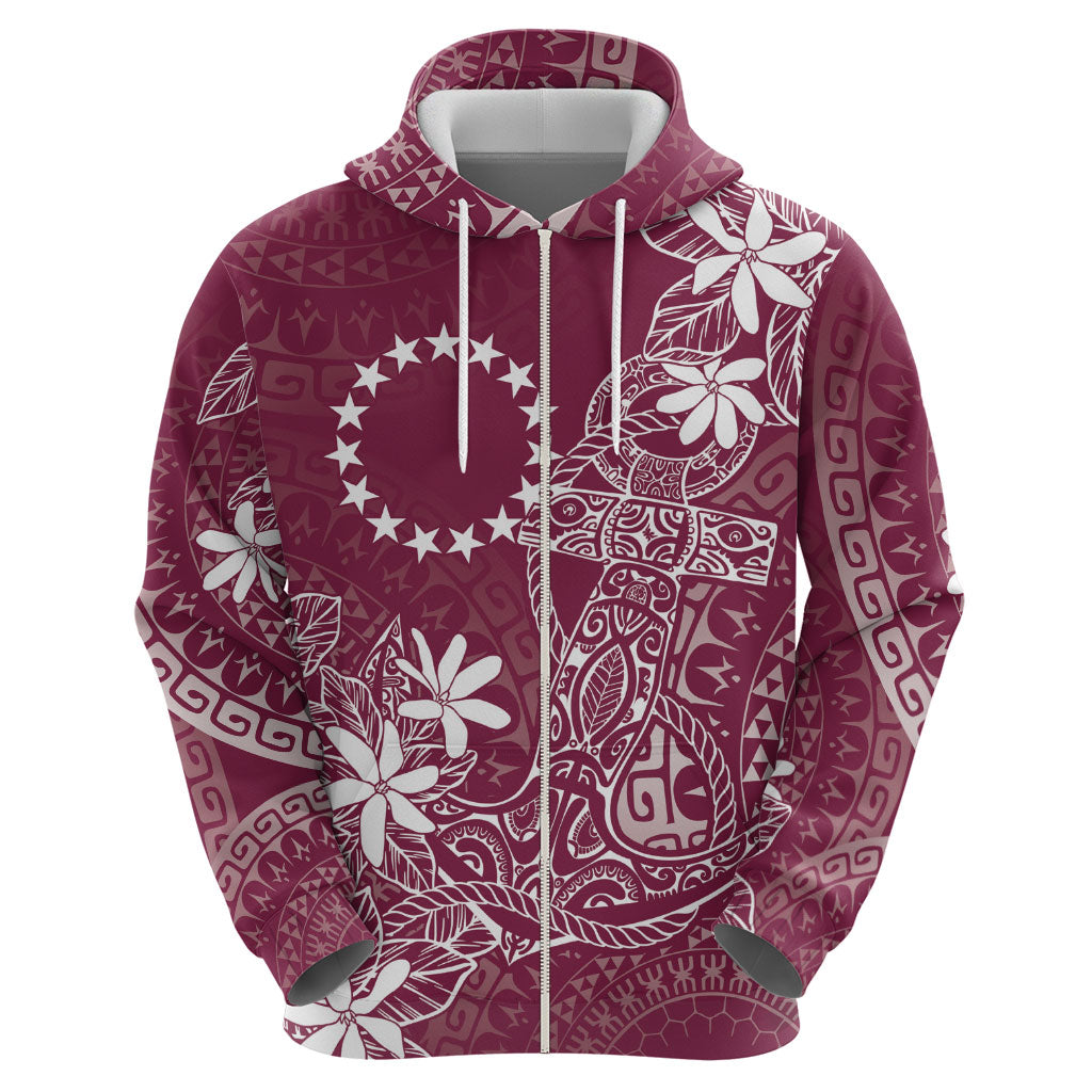 Maroon Kuki Airani Tapakau Hoodie Tribal Anchor Mix Tiare