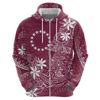 Maroon Kuki Airani Tapakau Hoodie Tribal Anchor Mix Tiare