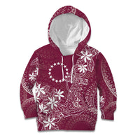 Maroon Kuki Airani Tapakau Kid Hoodie Tribal Anchor Mix Tiare LT7 Hoodie Maroon - Polynesian Pride