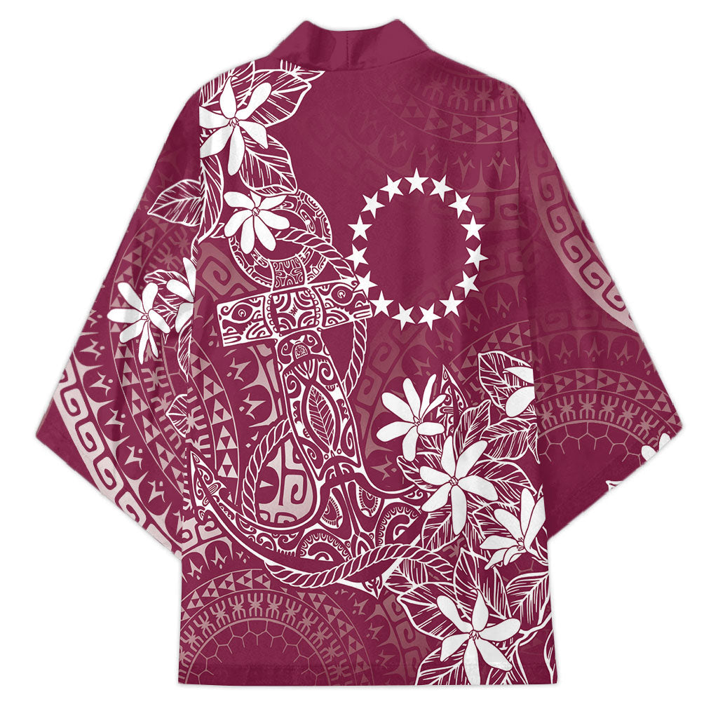Maroon Kuki Airani Tapakau Kimono Tribal Anchor Mix Tiare