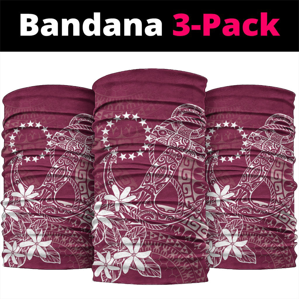 Maroon Kuki Airani Tapakau Neck Gaiter Tribal Anchor Mix Tiare LT7 package One Size: 25*50cm Maroon - Polynesian Pride