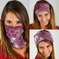 Maroon Kuki Airani Tapakau Neck Gaiter Tribal Anchor Mix Tiare LT7 - Polynesian Pride