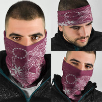 Maroon Kuki Airani Tapakau Neck Gaiter Tribal Anchor Mix Tiare LT7 - Polynesian Pride