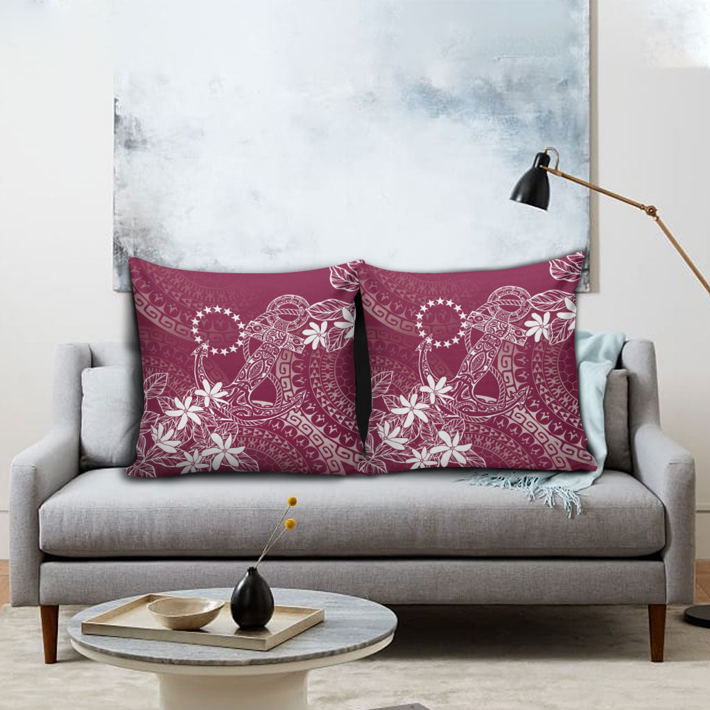 Maroon Kuki Airani Tapakau Pillow Cover Tribal Anchor Mix Tiare