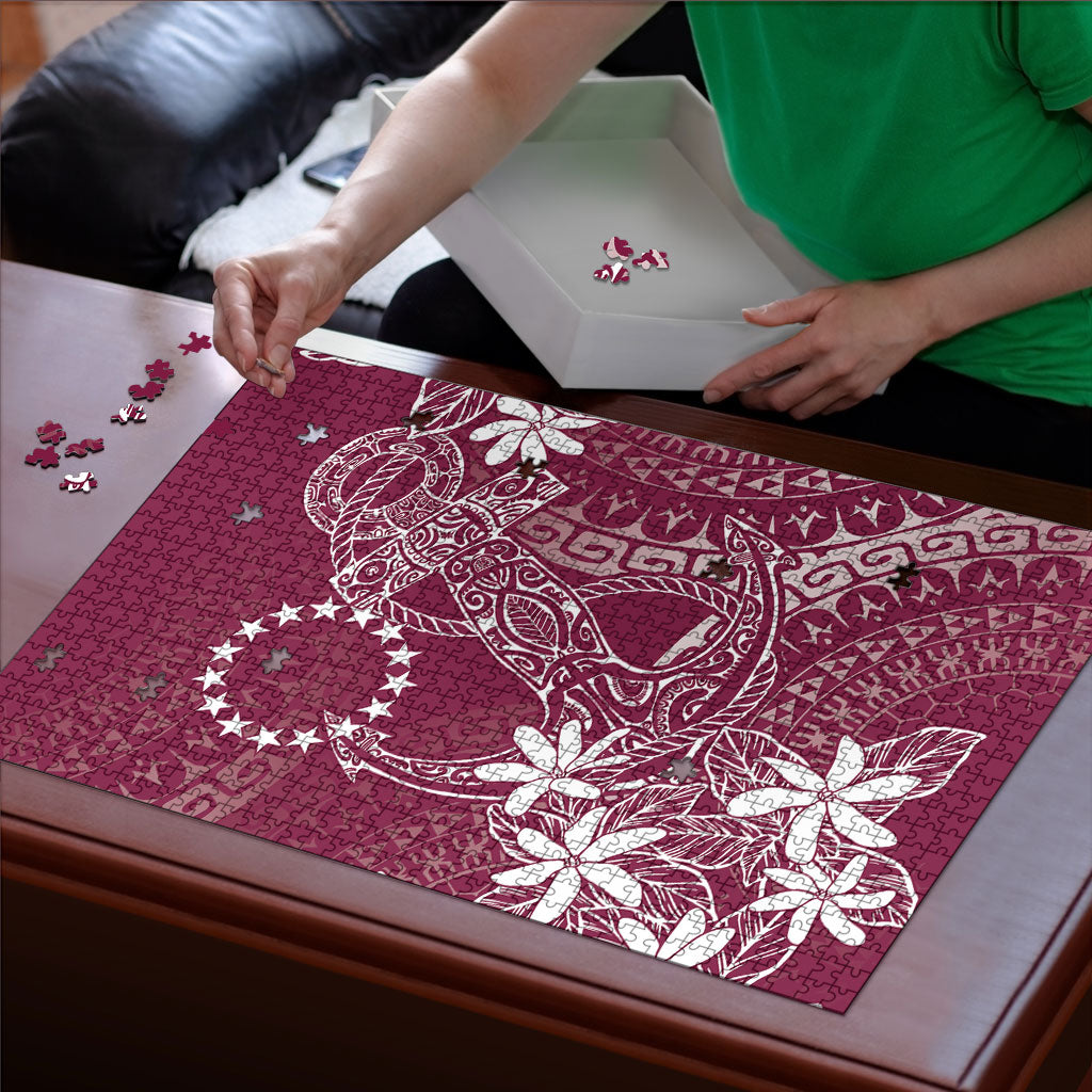 Maroon Kuki Airani Tapakau Puzzle Tribal Anchor Mix Tiare