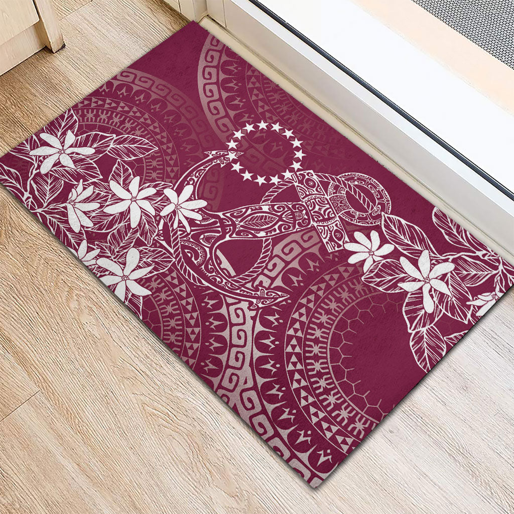 Maroon Kuki Airani Tapakau Rubber Doormat Tribal Anchor Mix Tiare