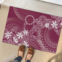 Maroon Kuki Airani Tapakau Rubber Doormat Tribal Anchor Mix Tiare