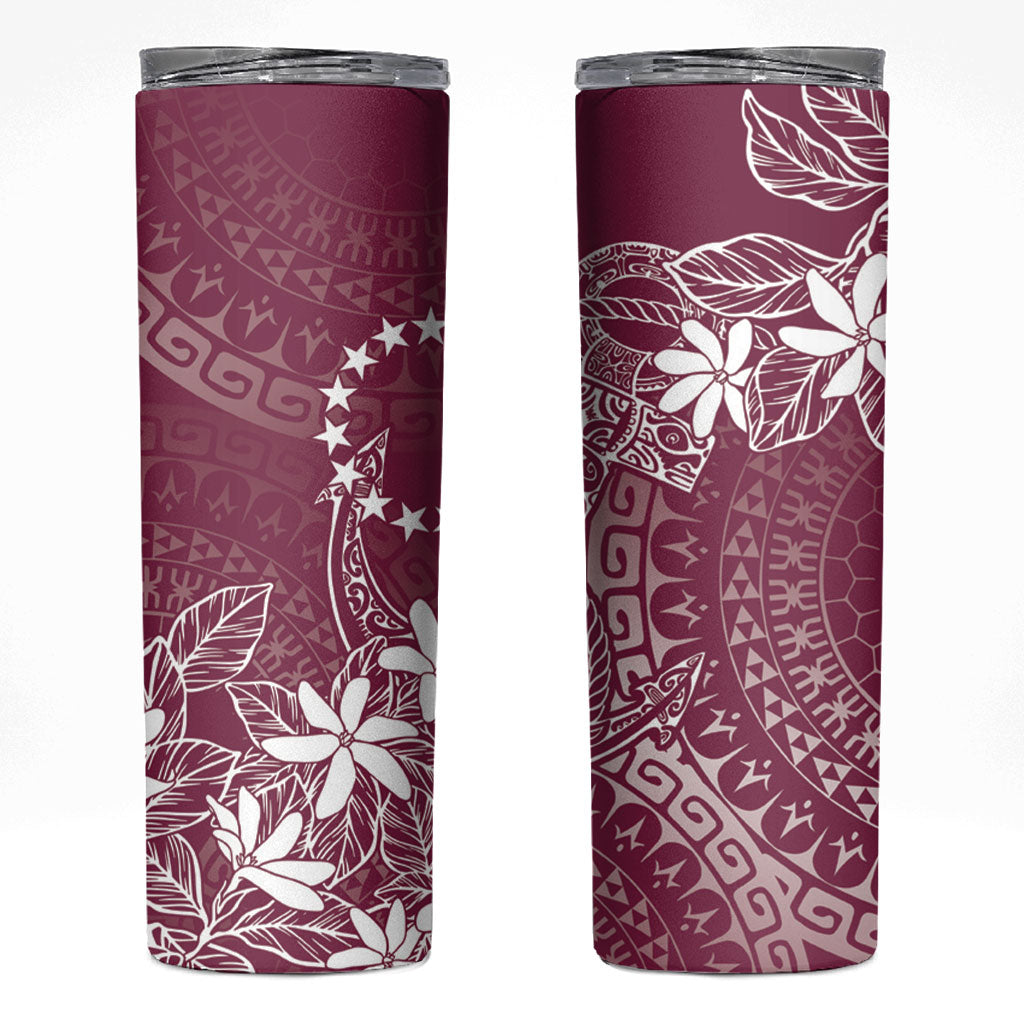 Maroon Kuki Airani Tapakau Skinny Tumbler Tribal Anchor Mix Tiare