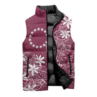 Maroon Kuki Airani Tapakau Sleeveless Puffer Jacket Tribal Anchor Mix Tiare LT7 - Polynesian Pride