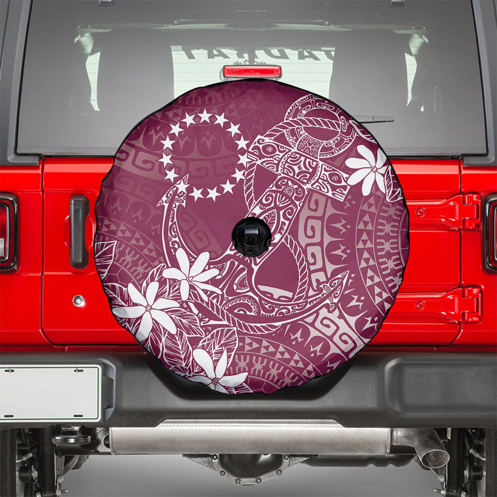 Maroon Kuki Airani Tapakau Spare Tire Cover Tribal Anchor Mix Tiare LT7 - Polynesian Pride