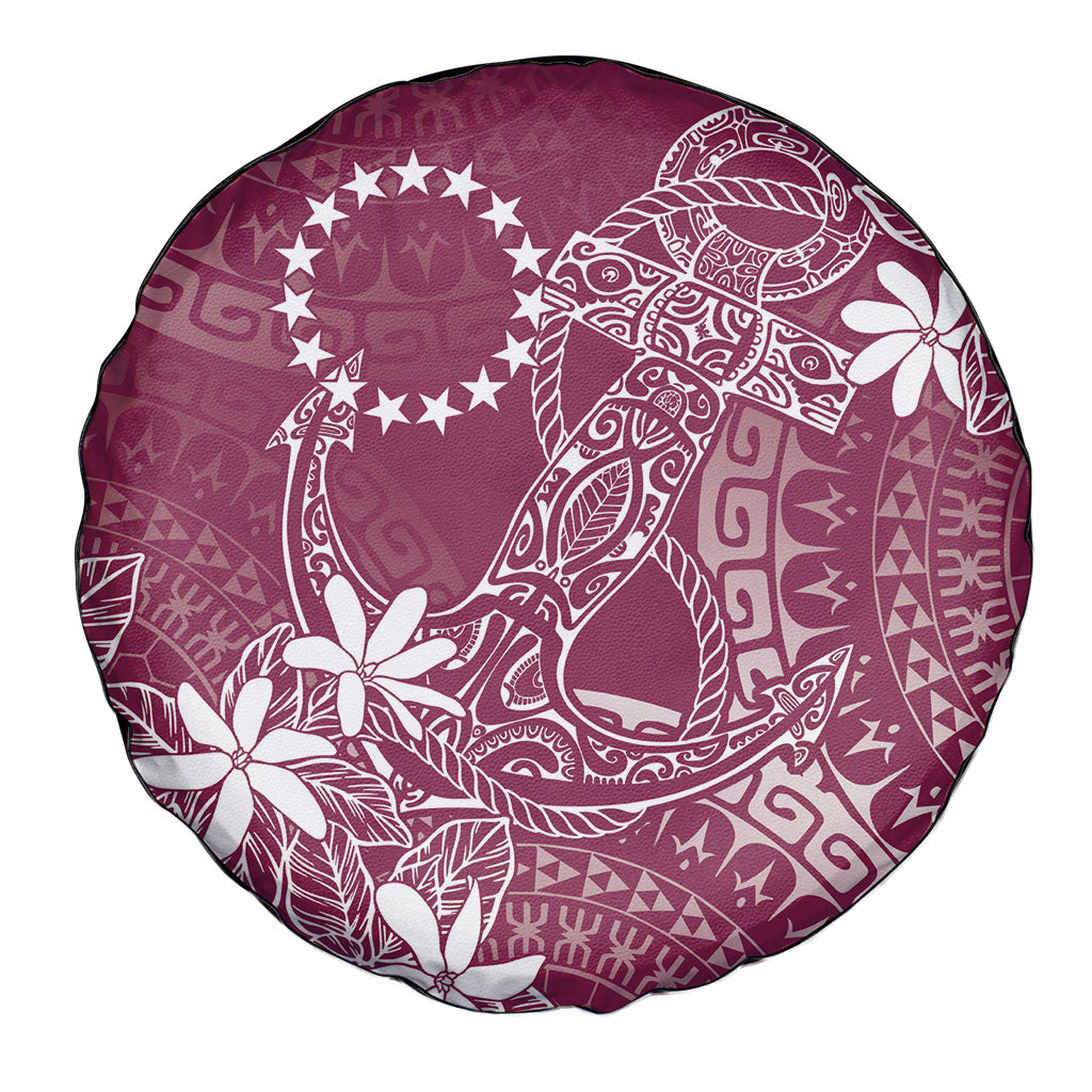 Maroon Kuki Airani Tapakau Spare Tire Cover Tribal Anchor Mix Tiare LT7 - Polynesian Pride