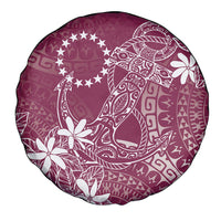 Maroon Kuki Airani Tapakau Spare Tire Cover Tribal Anchor Mix Tiare LT7 - Polynesian Pride