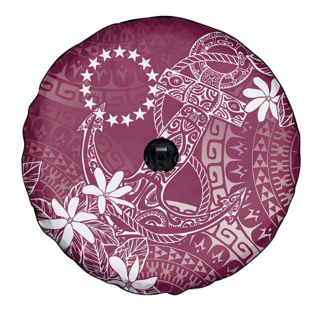Maroon Kuki Airani Tapakau Spare Tire Cover Tribal Anchor Mix Tiare LT7 - Polynesian Pride