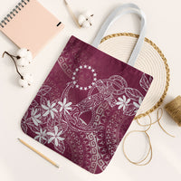 Maroon Kuki Airani Tapakau Tote Bag Tribal Anchor Mix Tiare