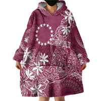 Maroon Kuki Airani Tapakau Wearable Blanket Hoodie Tribal Anchor Mix Tiare LT7 - Polynesian Pride