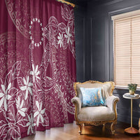 Maroon Kuki Airani Tapakau Window Curtain Tribal Anchor Mix Tiare LT7 - Polynesian Pride