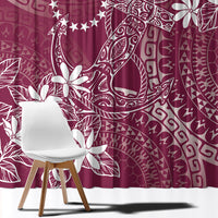 Maroon Kuki Airani Tapakau Window Curtain Tribal Anchor Mix Tiare LT7 - Polynesian Pride