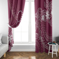 Maroon Kuki Airani Tapakau Window Curtain Tribal Anchor Mix Tiare LT7 - Polynesian Pride