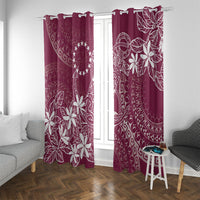 Maroon Kuki Airani Tapakau Window Curtain Tribal Anchor Mix Tiare LT7 With Grommets Maroon - Polynesian Pride