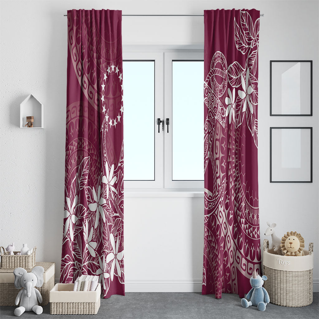 Maroon Kuki Airani Tapakau Window Curtain Tribal Anchor Mix Tiare LT7 - Polynesian Pride