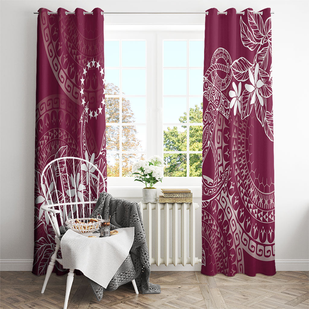 Maroon Kuki Airani Tapakau Window Curtain Tribal Anchor Mix Tiare LT7 - Polynesian Pride