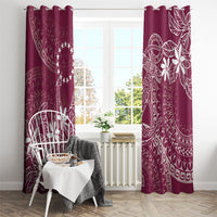Maroon Kuki Airani Tapakau Window Curtain Tribal Anchor Mix Tiare LT7 - Polynesian Pride