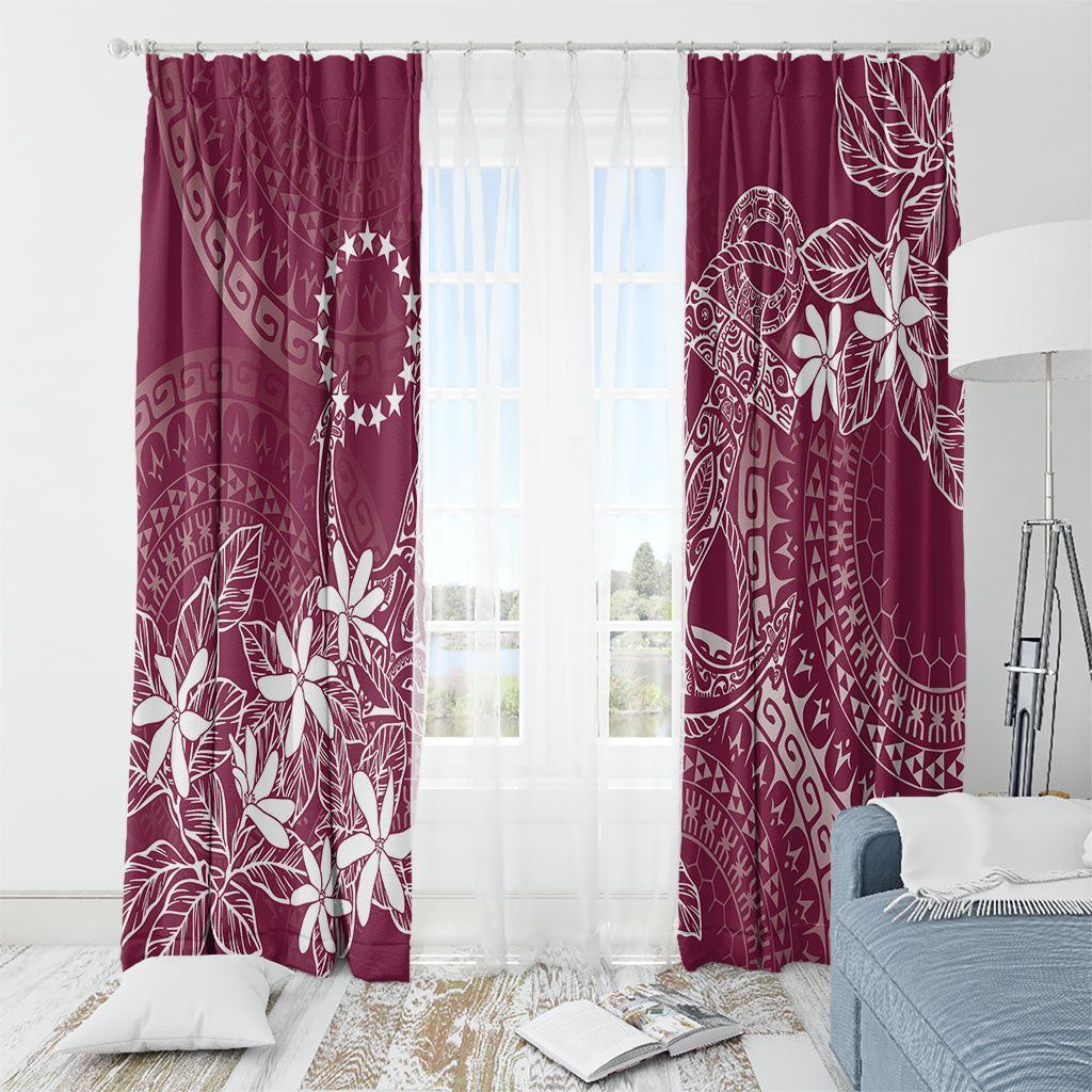 Maroon Kuki Airani Tapakau Window Curtain Tribal Anchor Mix Tiare LT7 - Polynesian Pride