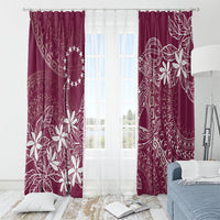 Maroon Kuki Airani Tapakau Window Curtain Tribal Anchor Mix Tiare LT7 - Polynesian Pride