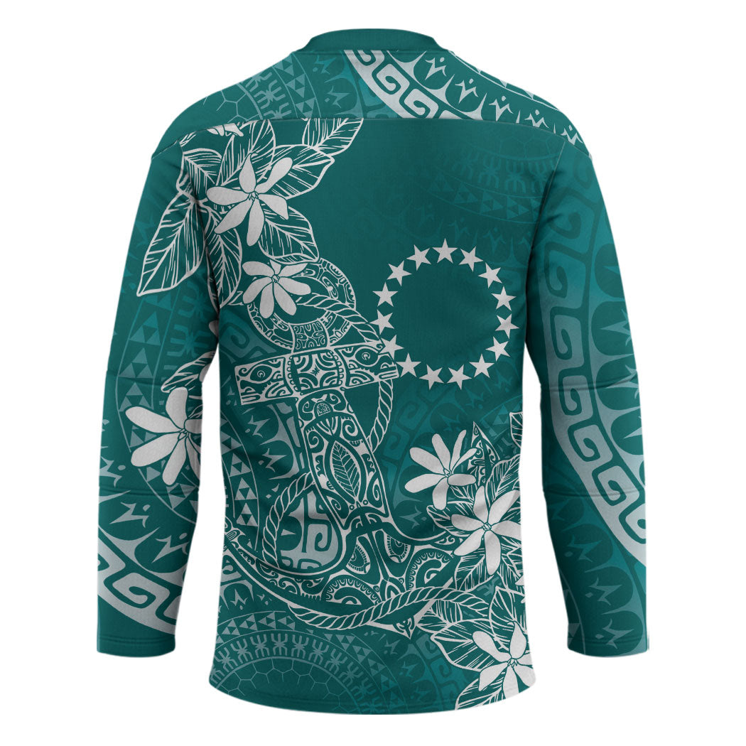 Teal Kuki Airani Tapakau Hockey Jersey Tribal Anchor Mix Tiare LT7 - Polynesian Pride