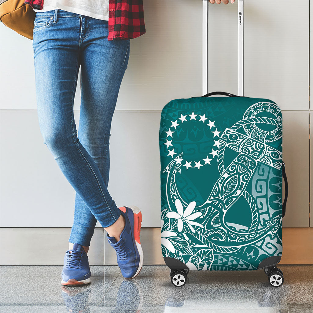 Teal Kuki Airani Tapakau Luggage Cover Tribal Anchor Mix Tiare LT7 - Polynesian Pride