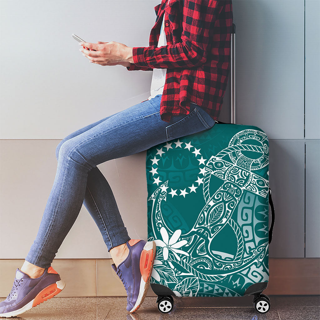 Teal Kuki Airani Tapakau Luggage Cover Tribal Anchor Mix Tiare LT7 - Polynesian Pride