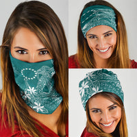 Teal Kuki Airani Tapakau Neck Gaiter Tribal Anchor Mix Tiare
