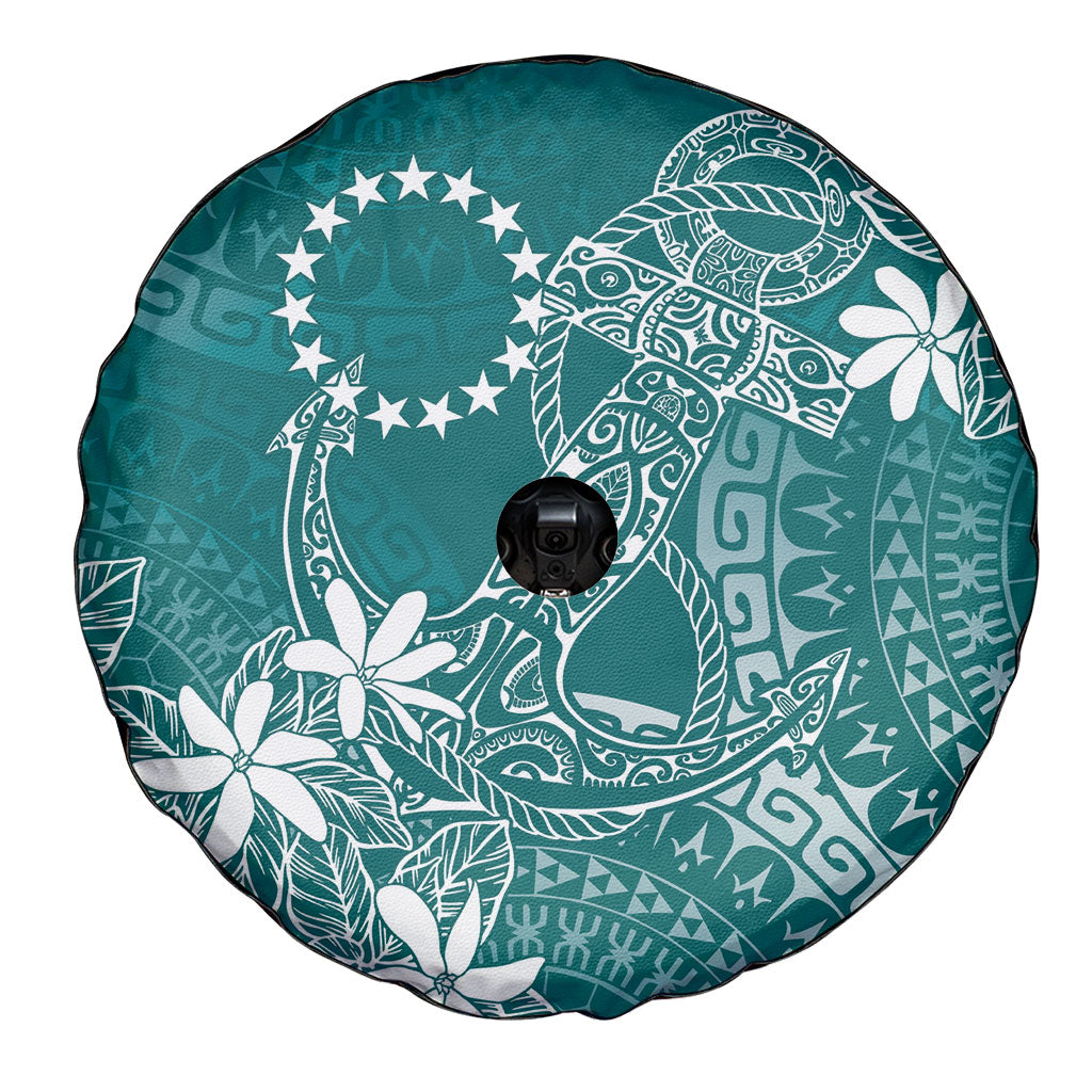 Teal Kuki Airani Tapakau Spare Tire Cover Tribal Anchor Mix Tiare LT7 - Polynesian Pride