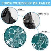 Teal Kuki Airani Tapakau Spare Tire Cover Tribal Anchor Mix Tiare LT7 - Polynesian Pride