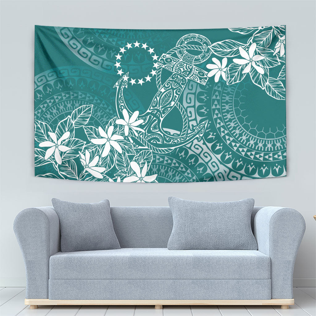 Teal Kuki Airani Tapakau Tapestry Tribal Anchor Mix Tiare